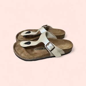 Birkenstock Cream Sandals with Buckle 36